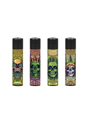 Encendedor Clipper Weed Skulls