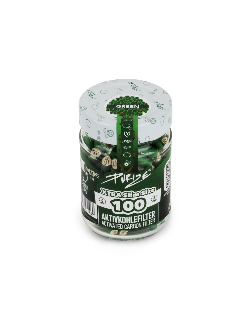 Filtros Purize Carbón Activado Xtra Slim Green 100