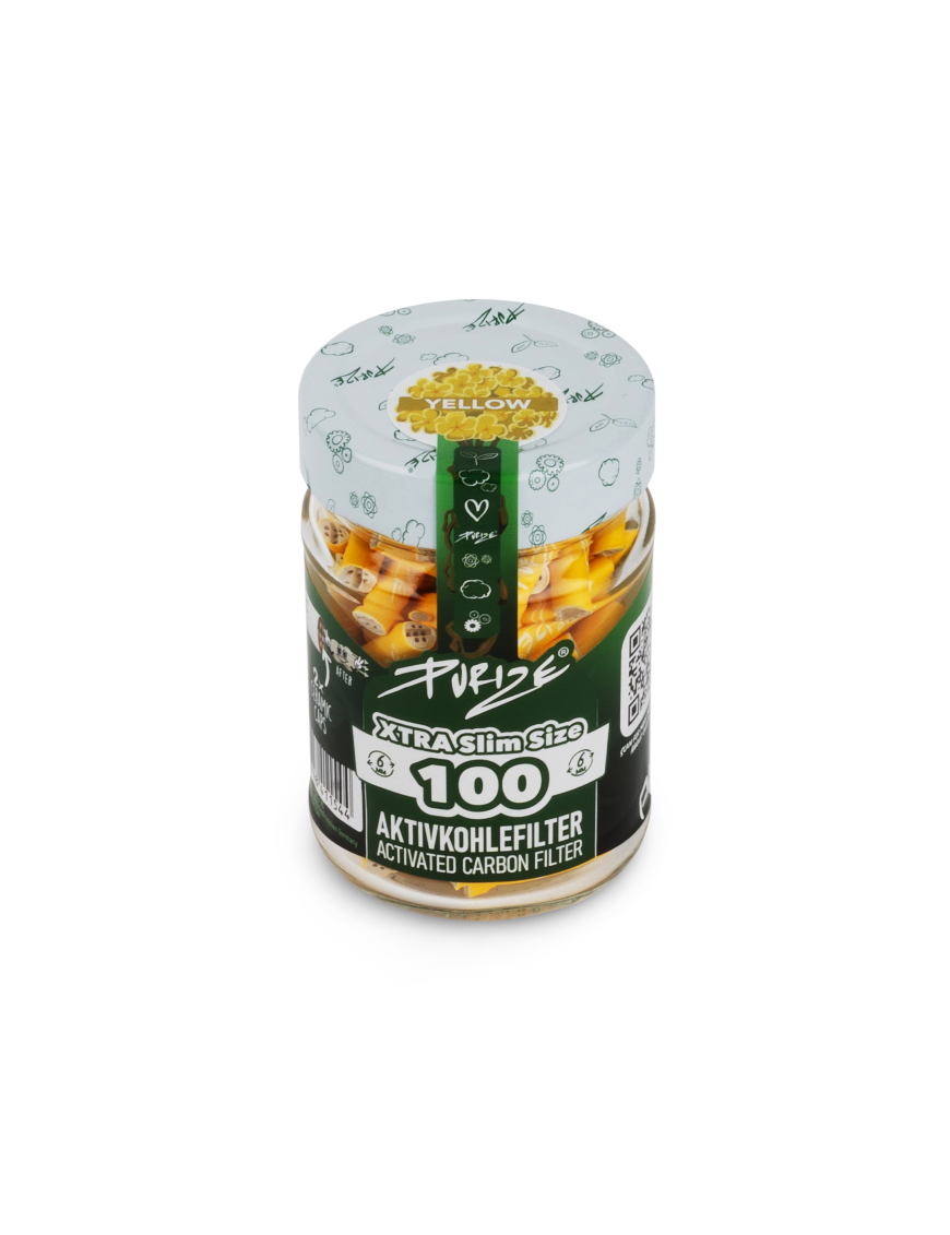 Filtros Purize Carbón Activado Xtra Slim Yellow 100