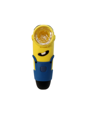 Pipa Cristal y Silicona Minion Blue 11 cm