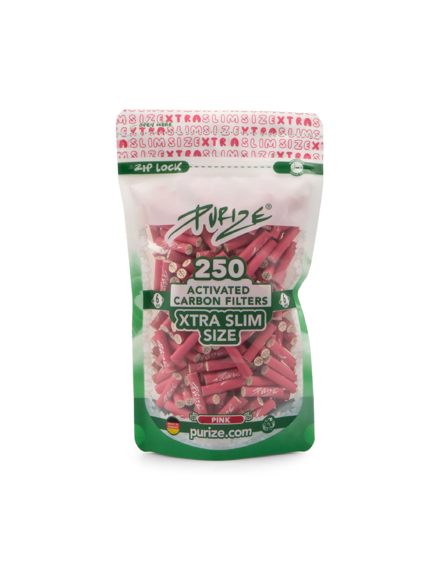 Filtros Purize Carbón Activado Xtra Slim Pink 250