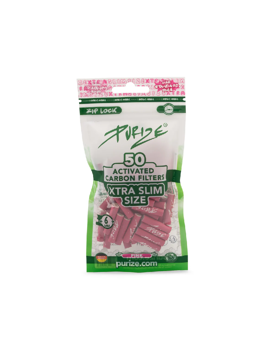 Filtros Purize Carbón Activado Xtra Slim Pink 50