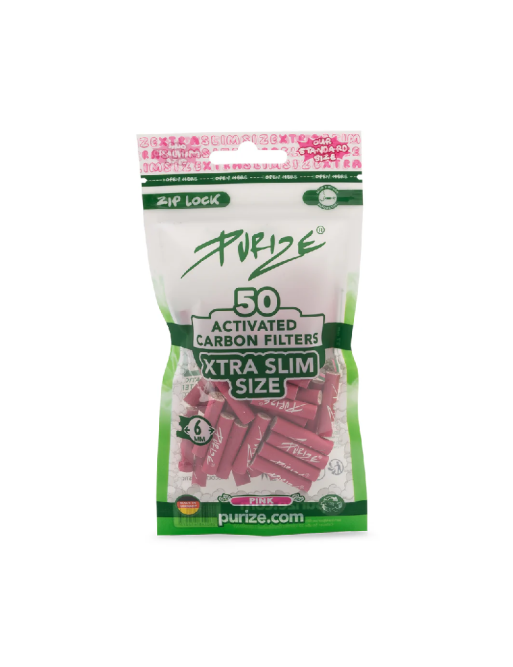 Filtros Purize Carbón Activado Xtra Slim Pink 50
