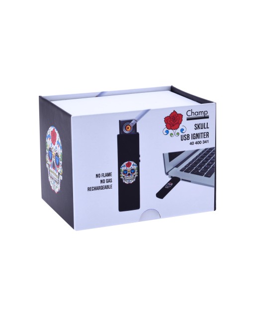 Encendedor Champ Mechero Blackskulls USB